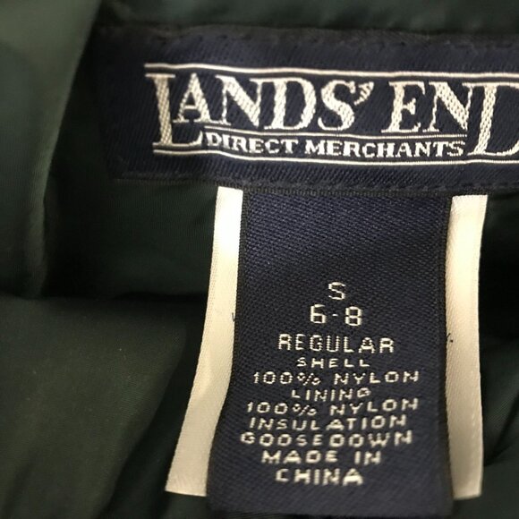 LAND END ~ WOMENS SMALL 6-8 ~ FOREST GREEN BUTTON UP DOWN PUFFER VEST - Picture 6 of 6